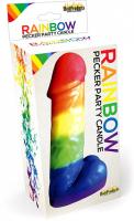 Bachelorette Party Jumbo Rainbow Pecker Party Candle - Penis Candle